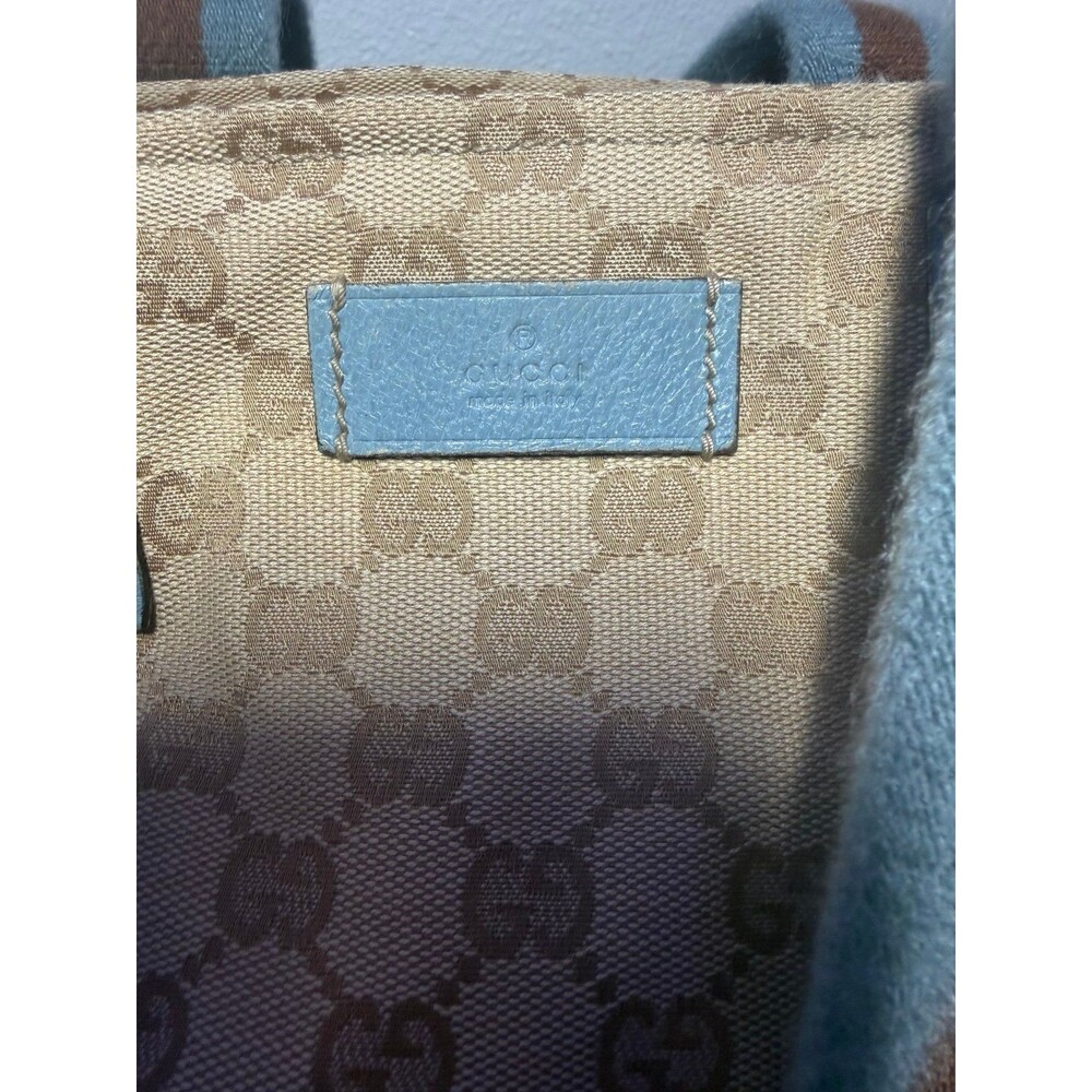 Rare Gucci blue and brown monogram. Pre-loved. Certified on Mercari. - Picture 5 of 14